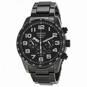 Seiko Chronograph Black Dial Black Ion-plated Stainless Steel Men's Watch SSC231