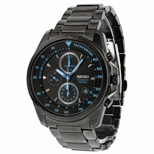Seiko Chronograph Black Dial Black PVD Stainless Steel Men's Watch SNDD67