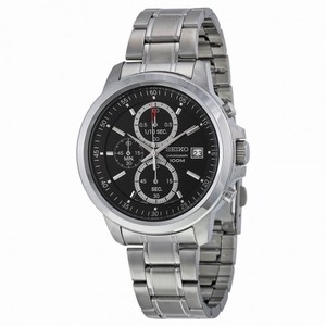 Seiko Chronograph Black Dial Stainless Steel Men's Watch SKS445