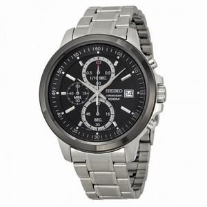 Seiko Chronograph Black Dial Stainless Steel Men's Watch SKS451