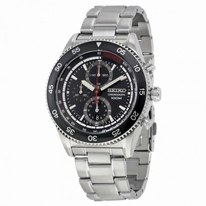 Seiko Chronograph Black Dial Stainless Steel Men's Watch SNDG57