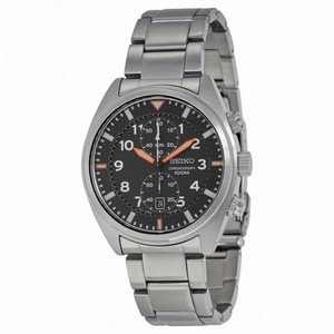 Seiko Chronograph Black Dial Stainless Steel Men's Watch SNN235P1