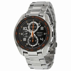 Seiko Chronograph Black Dial Stainless Steel Men's Watch SNDD37