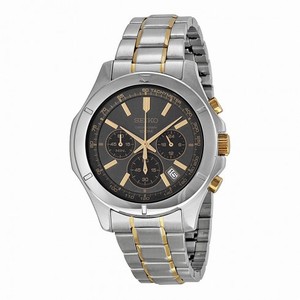 Seiko Chronograph Black Dial Stainless Steel Men's Watch SSB109