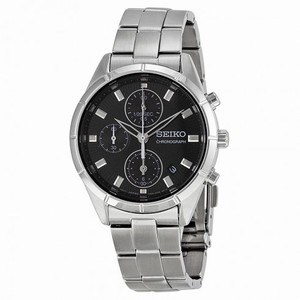 Seiko Chronograph Black Dial Stainless Steel Unisex Watch SNDX47
