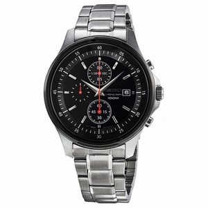 Seiko Chronograph Black Dial Steel Men's Watch SNDE27