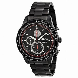 Seiko Chronograph Black Dial Titanium Carbon Coated  Men's Watch SNDD89