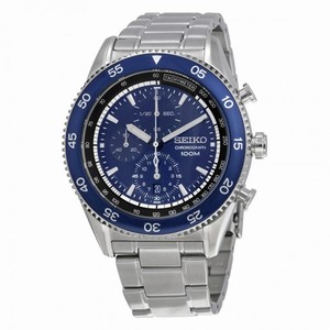 Seiko Chronograph Blue Dial Stainless Steel Men's Watch SNDG55
