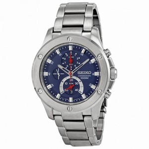 Seiko Chronograph Blue Dial Stainless Steel Men's Watch SPC093