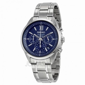 Seiko Chronograph Blue Dial Stainless Steel Men's Watch SSB155