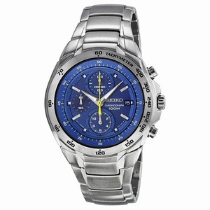 Seiko Chronograph Blue Dial Stainless Steel Men's Watch SND699