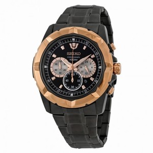 Seiko Chronograph Grey Dial Grey Ion-plated Men's Watch SRW028P1