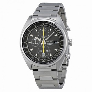 Seiko Chronograph Grey Dial Stainless Steel Men's Watch SNDF85