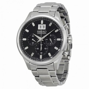 Seiko Chronograph Metallic Blue Dial Stainless Steel Men's Watch SPC081