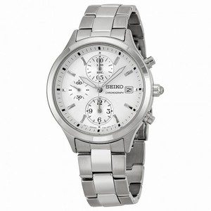 Seiko Chronograph Silver Dial Stainless Steel Ladies Watch SNDX11