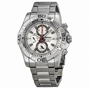 Seiko Chronograph Silver Dial Stainless Steel Men's Watch SNAE23