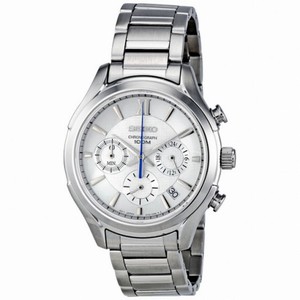 Seiko Chronograph Silver Dial Stainless Steel Men's Watch SSB017