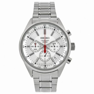 Seiko Chronograph Silver Dial Stainless Steel Men's Watch SSB035