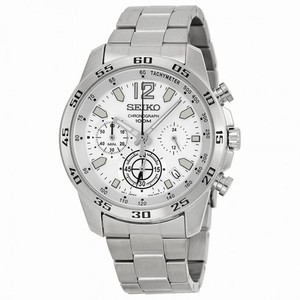Seiko Chronograph Silver Dial Stainless Steel Men's Watch SSB123