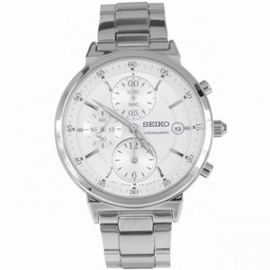 Seiko Chronograph Silver Dial Stainless Steel Unisex Watch SNDW53