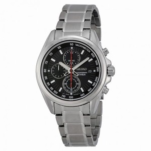 Seiko Chronograph Tachymeter Black Dial Titanium Men's Watch SNDC93