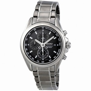 Seiko Chronograph Tachymeter Brown Dial Titanium Men's Watch SNDC91