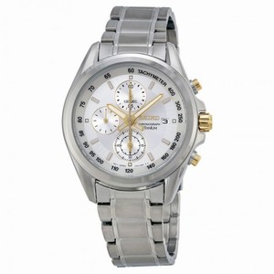 Seiko Chronograph Tachymeter Silver Dial Titanium Men's Watch SNDC95