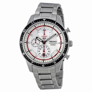 Seiko Chronograph White Dial Stainless Steel Men's Watch SNDF35P1