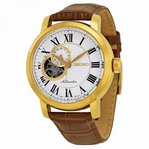Seiko Classic Automatic White Dial Brown Leather Men's Watch SSA232K1