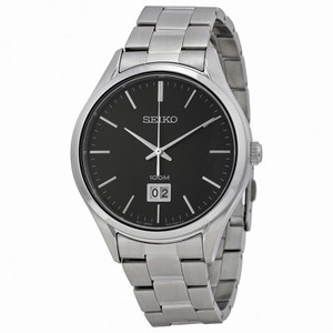 Seiko Classic Black Dial Stainless Steel Men's Watch SUR023