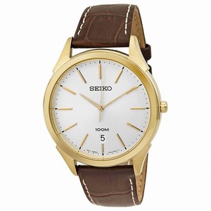 Seiko Classic Light Champagne Dial Brown Leather Men's Watch SGEG74P2