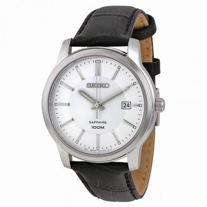 Seiko Conceptual White Dial Black Leather Men's Watch SGEH17