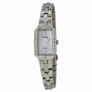Seiko Core Solar Mother of Pearl Dial Diamond Stainless Steel Ladies Watch SUP233