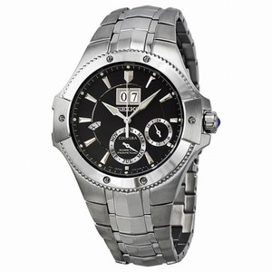Seiko Coutura Kinetic Perpetual Calendar Steel Black Men's Watch SNP007