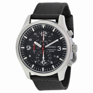 Seiko Criteria Chronograph Black Dial Black Nylon Men's Watch SNDA57