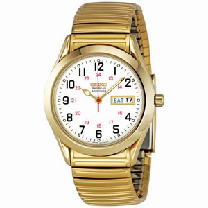 Seiko Day Date White Dial Gold-tone Men's Watch SGG746