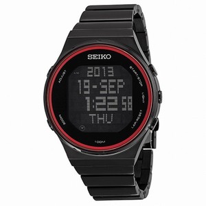 Seiko Digital Dial Black Silicone Rubber Men's Watch STP013