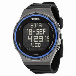 Seiko Digital Dial Black Silicone Rubber Men's Watch STP015
