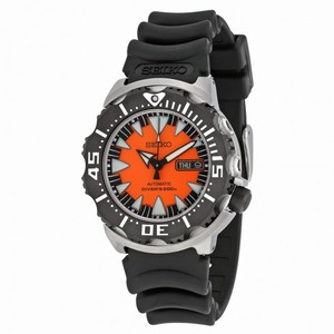 Seiko Divers Automatic Black & Orange Dial Stainless Steel Men's Watch SRP315