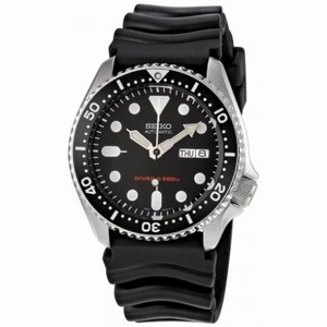 Seiko Divers Automatic Black Dial Black Rubber Men's Watch SKX007K