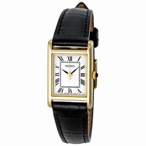 Seiko Dress White Square Dial Gold-tone Ladies Watch SXGN56