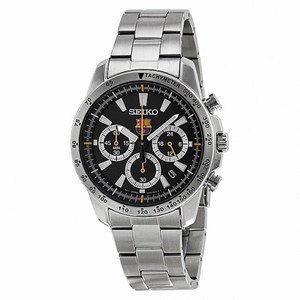 Seiko FC Barcelona Black Dial Stainless Steel Chronograph Men's Watch SSB073