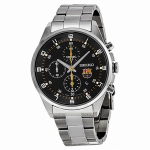 Seiko FC Barcelona Black Dial Stainless Steel Men's Watch SNDD23