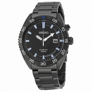 Seiko Kinetic Black Dial Black PVD Stainless Steel Men's Watch SKA625