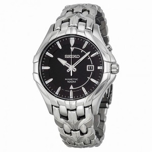 Seiko Kinetic Black Dial Stainless Steel Men's Watch SKA585