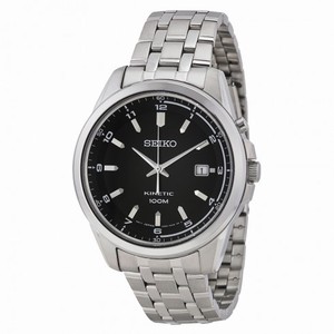 Seiko Kinetic Black Dial Stainless Steel Men's Watch SKA633