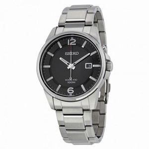 Seiko Kinetic Black Dial Stainless Steel Men's Watch SKA665