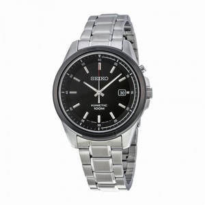 Seiko Kinetic Black Dial Stainless Steel Men's Watch SKA679