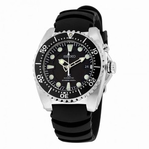Seiko Kinetic Dive Black Dial Black Rubber Men's Sports Watch SKA371P2