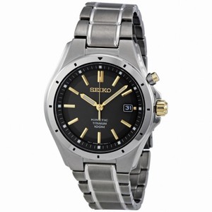 Seiko Kinetic Grey Dial Titanium Men's Watch SKA495